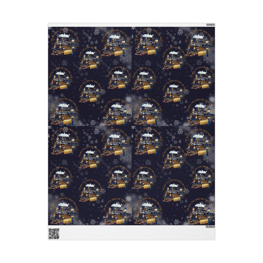 Polar Express (Navy Blue) Christmas Wrapping Paper
