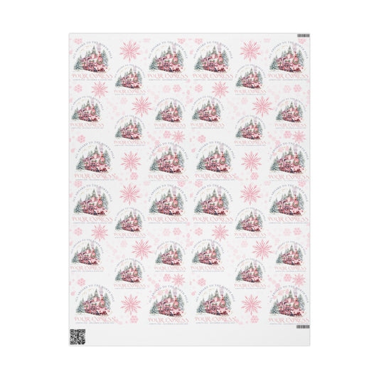Pink Polar Express Christmas Wrapping Paper