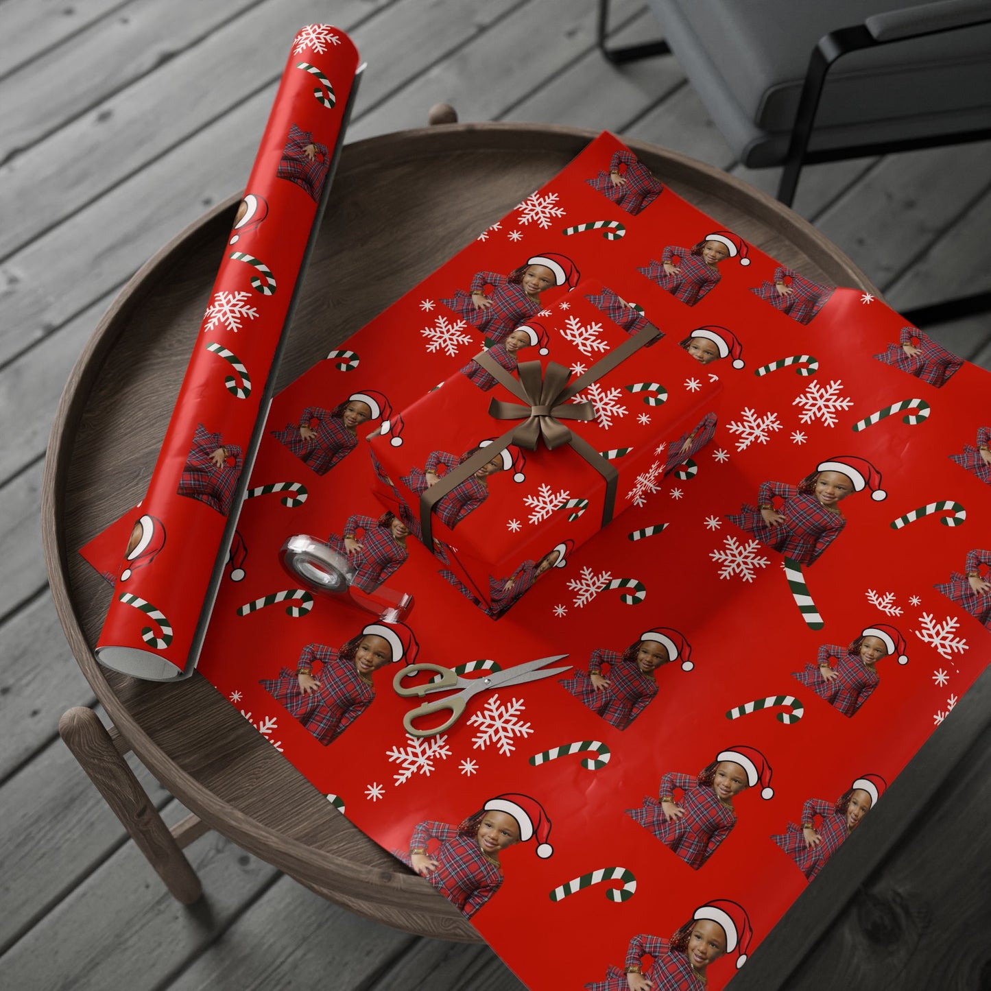 Custom Santa Face Christmas Wrapping Paper