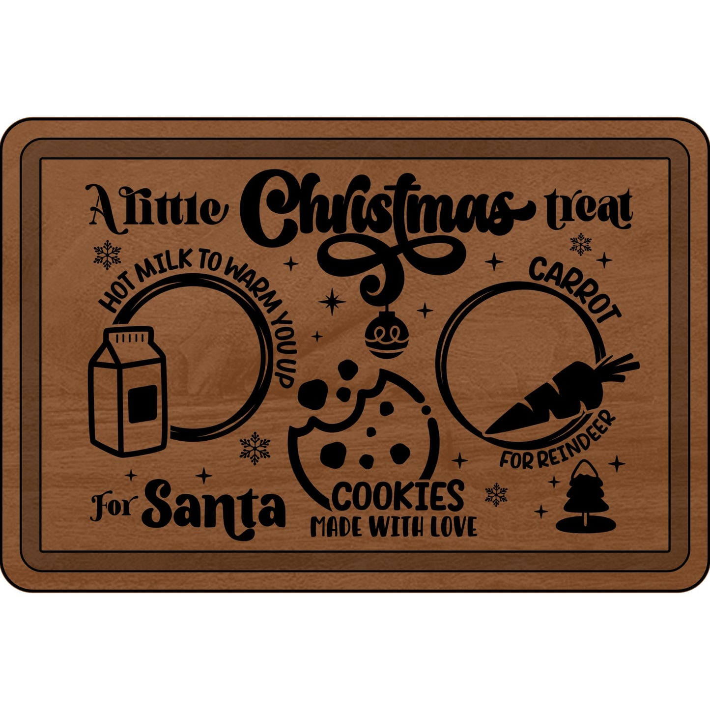 Santa Treat Board, Personalized Christmas Cutting Board, Holiday Kitchen Decor, Engraved Wood Board, Unique Gift for Christmas