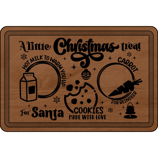 Santa Treat Board, Personalized Christmas Cutting Board, Holiday Kitchen Decor, Engraved Wood Board, Unique Gift for Christmas