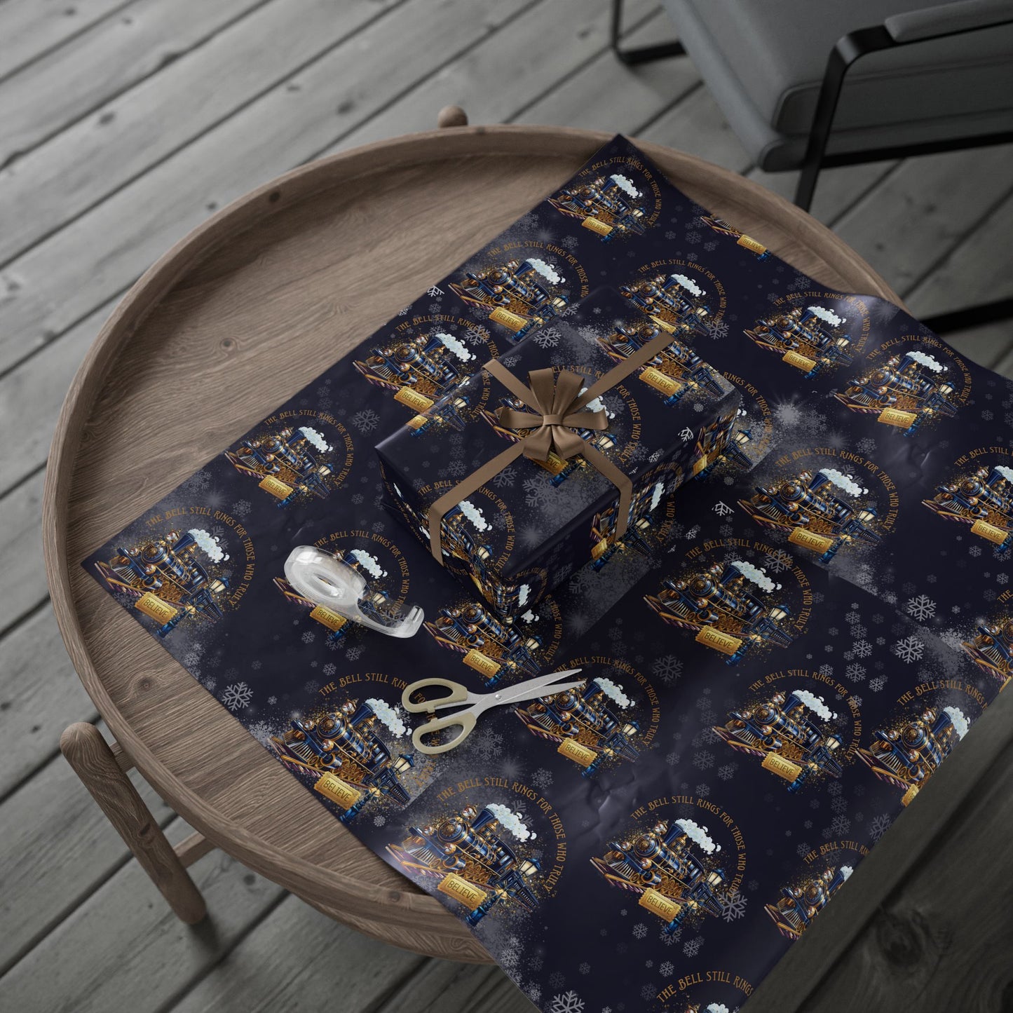 Polar Express (Navy Blue) Christmas Wrapping Paper