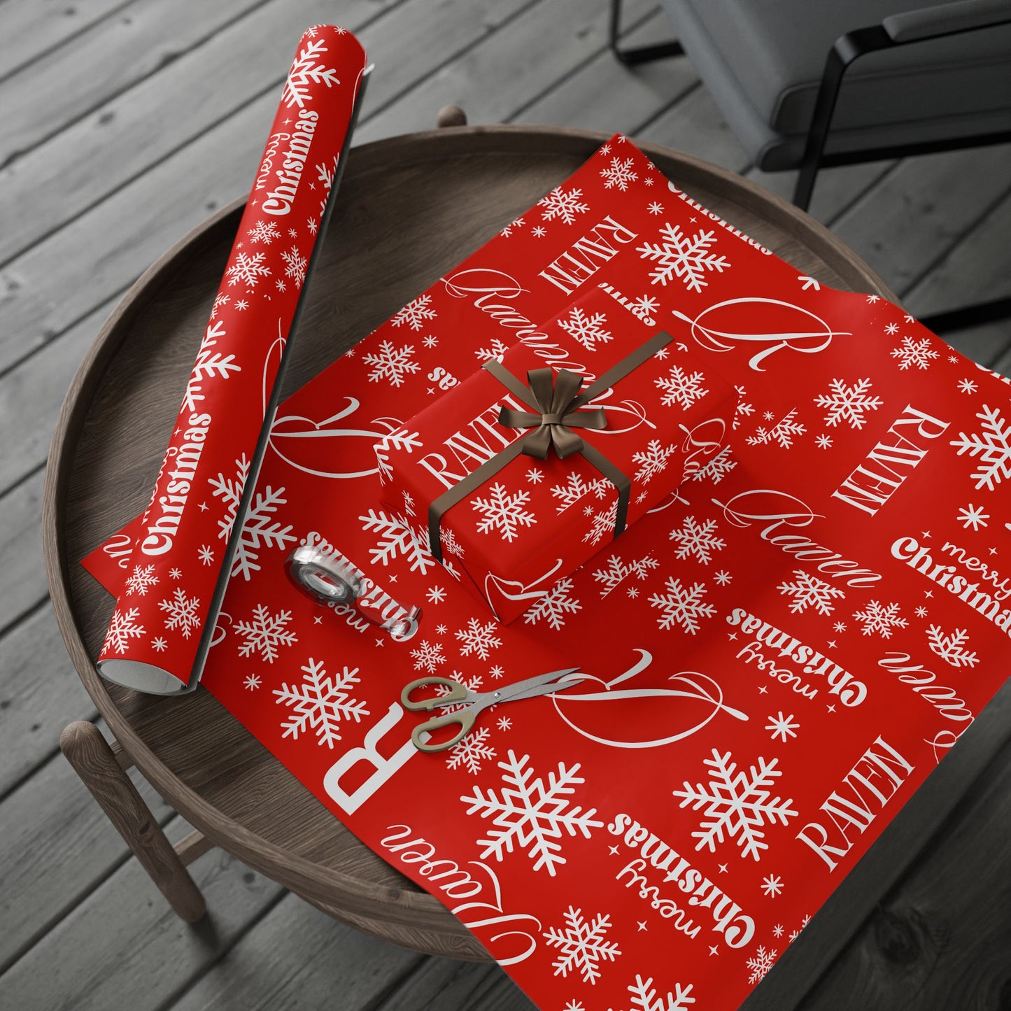 Custom Name Christmas Wrapping Paper