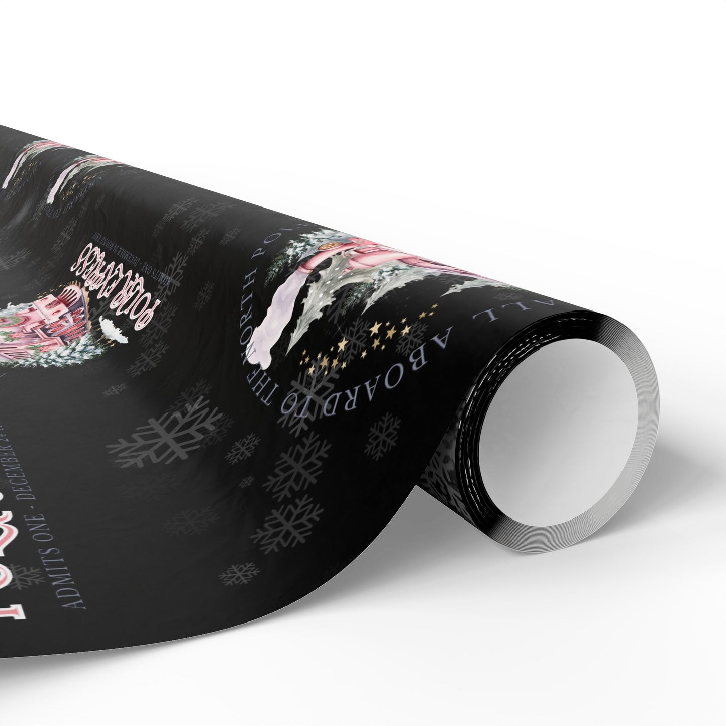 Polar Express (Black & Pink) Christmas Wrapping Paper