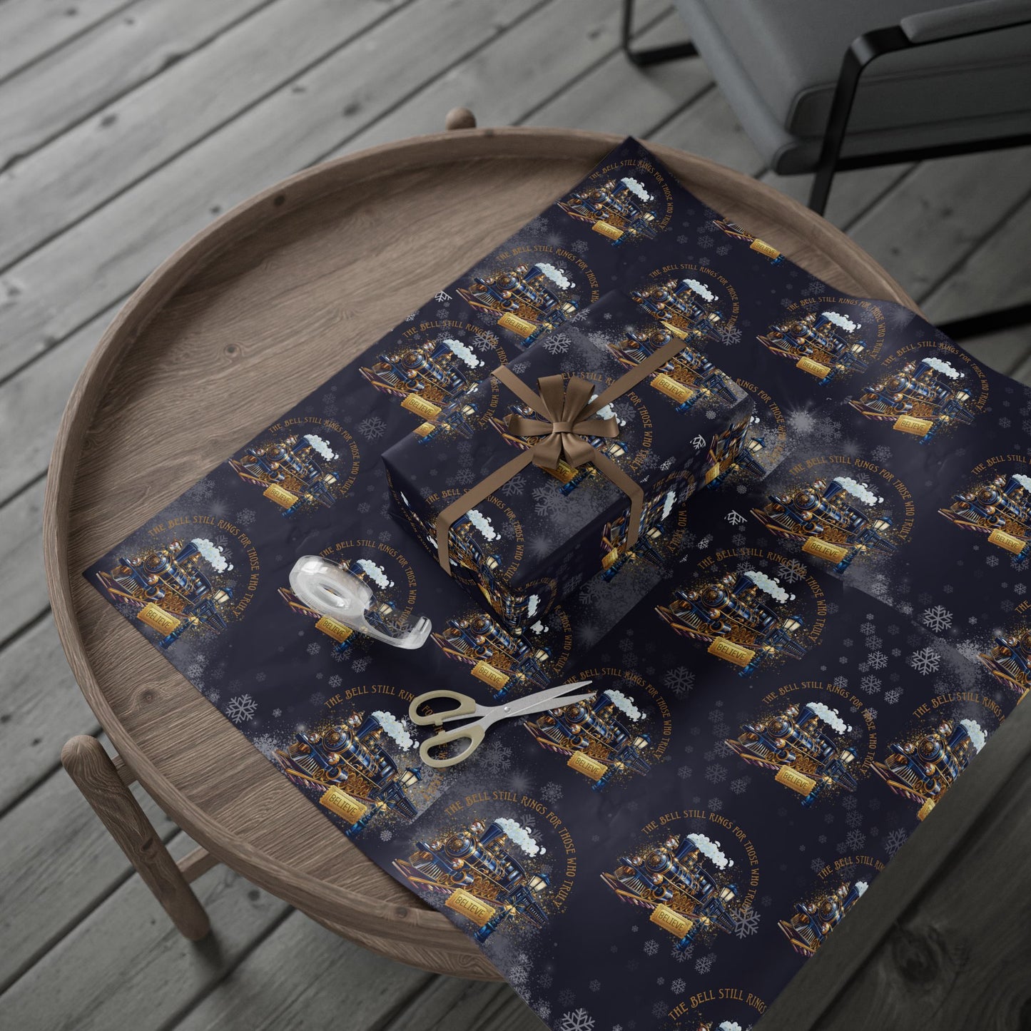 Polar Express (Navy Blue) Christmas Wrapping Paper