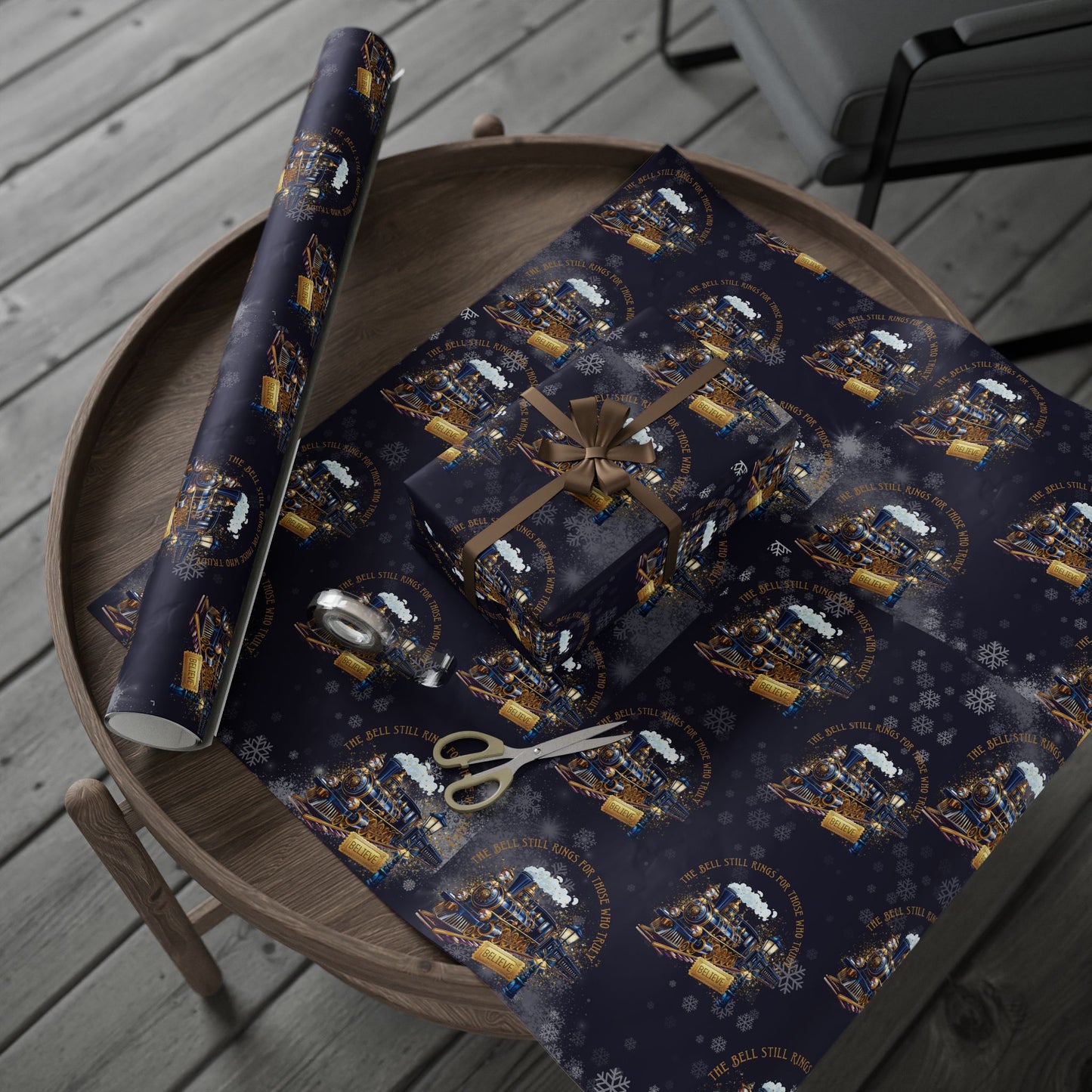 Polar Express (Navy Blue) Christmas Wrapping Paper