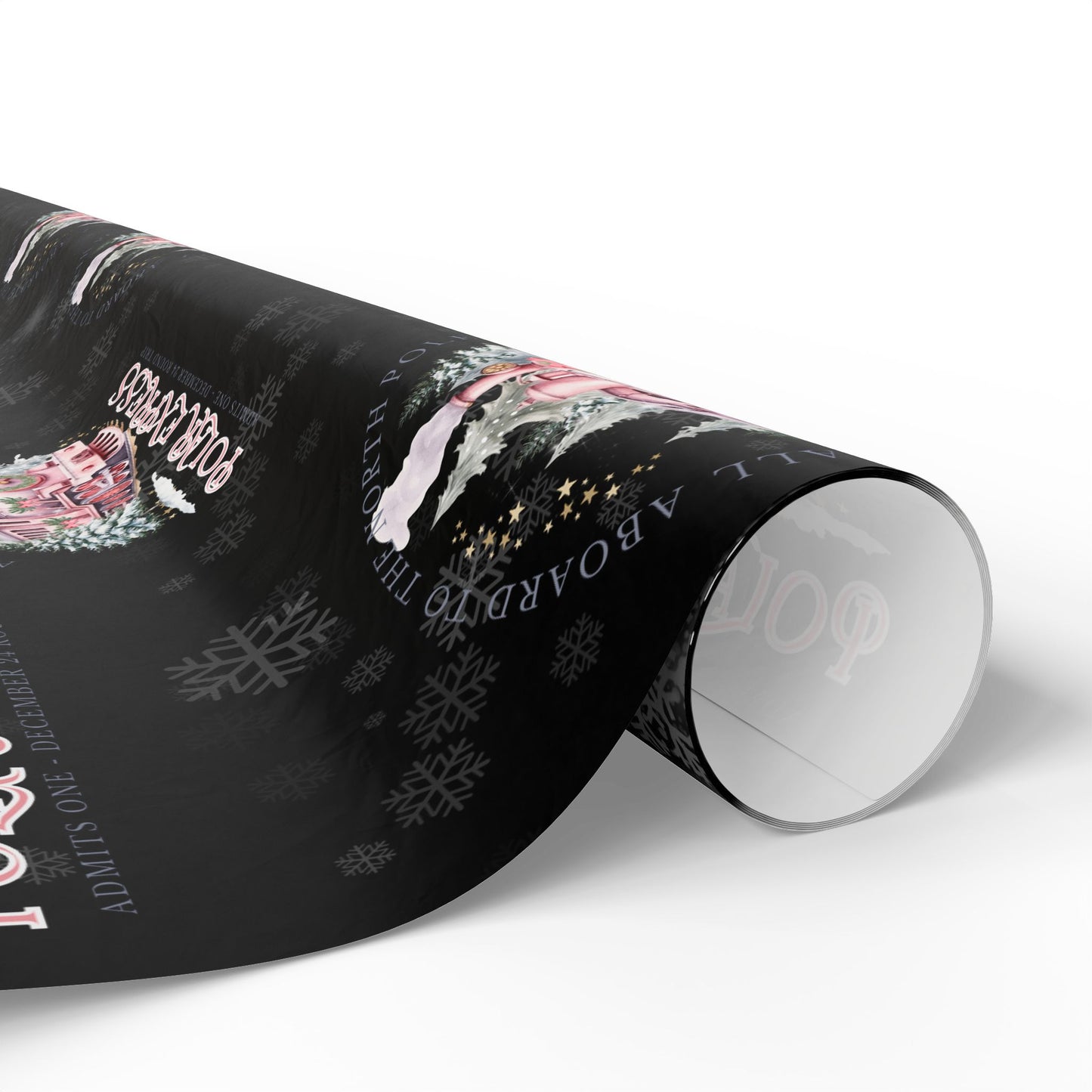 Polar Express (Black & Pink) Christmas Wrapping Paper