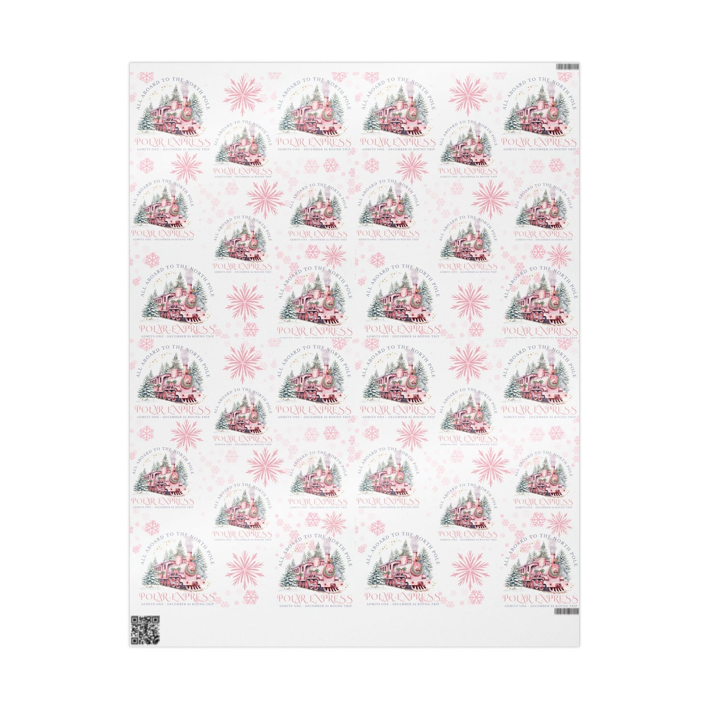 Pink Polar Express Christmas Wrapping Paper