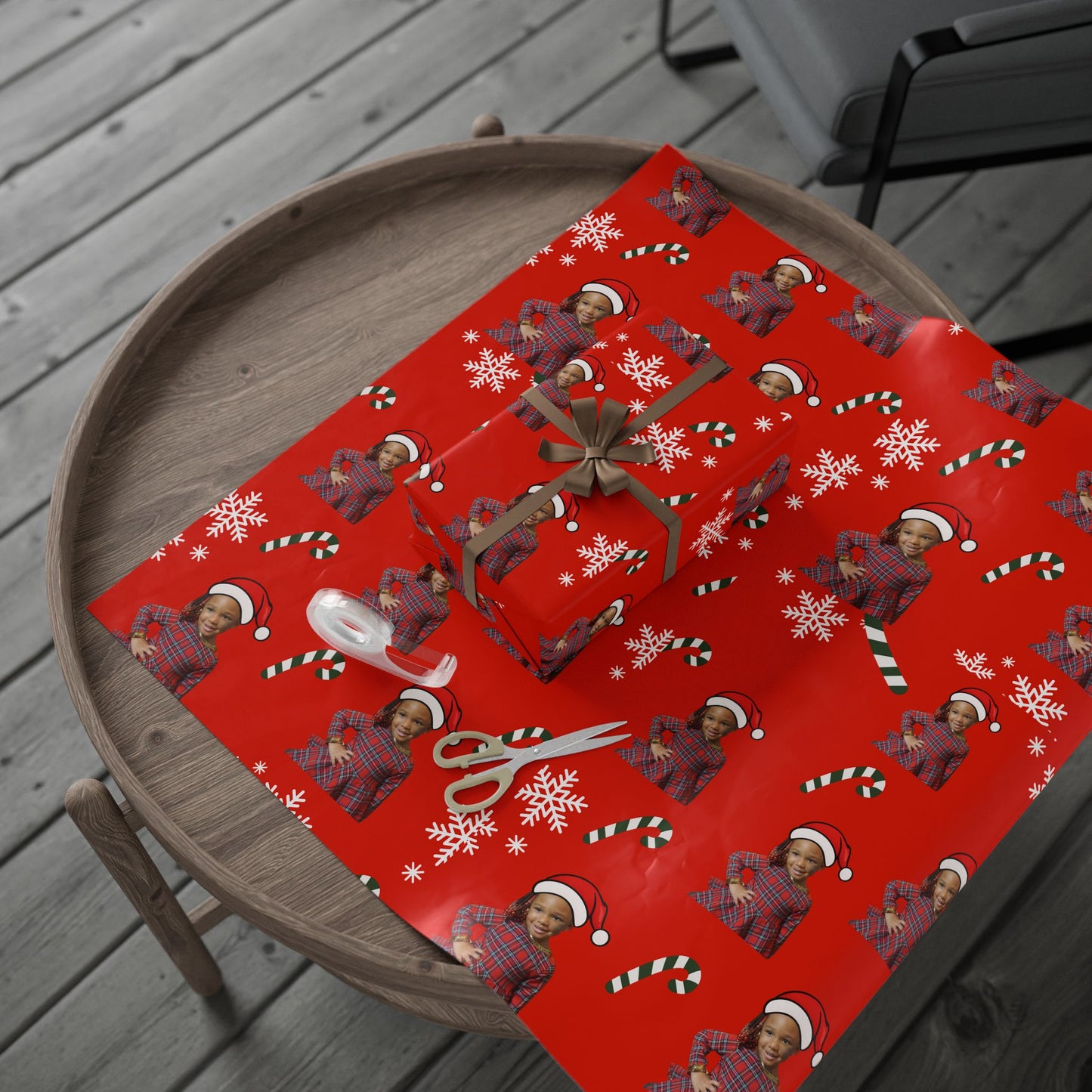Custom Santa Face Christmas Wrapping Paper