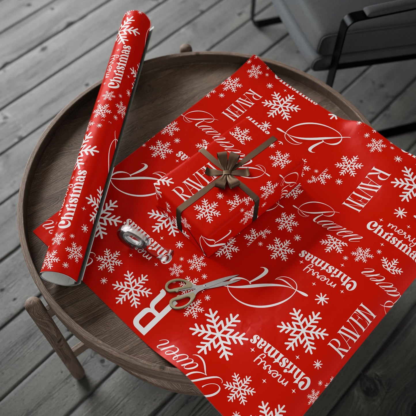 Custom Name Christmas Wrapping Paper