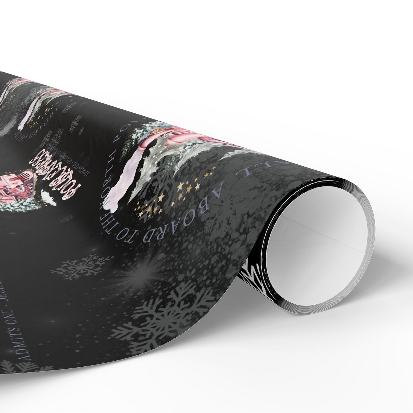 Polar Express (Black & Pink) Christmas Wrapping Paper