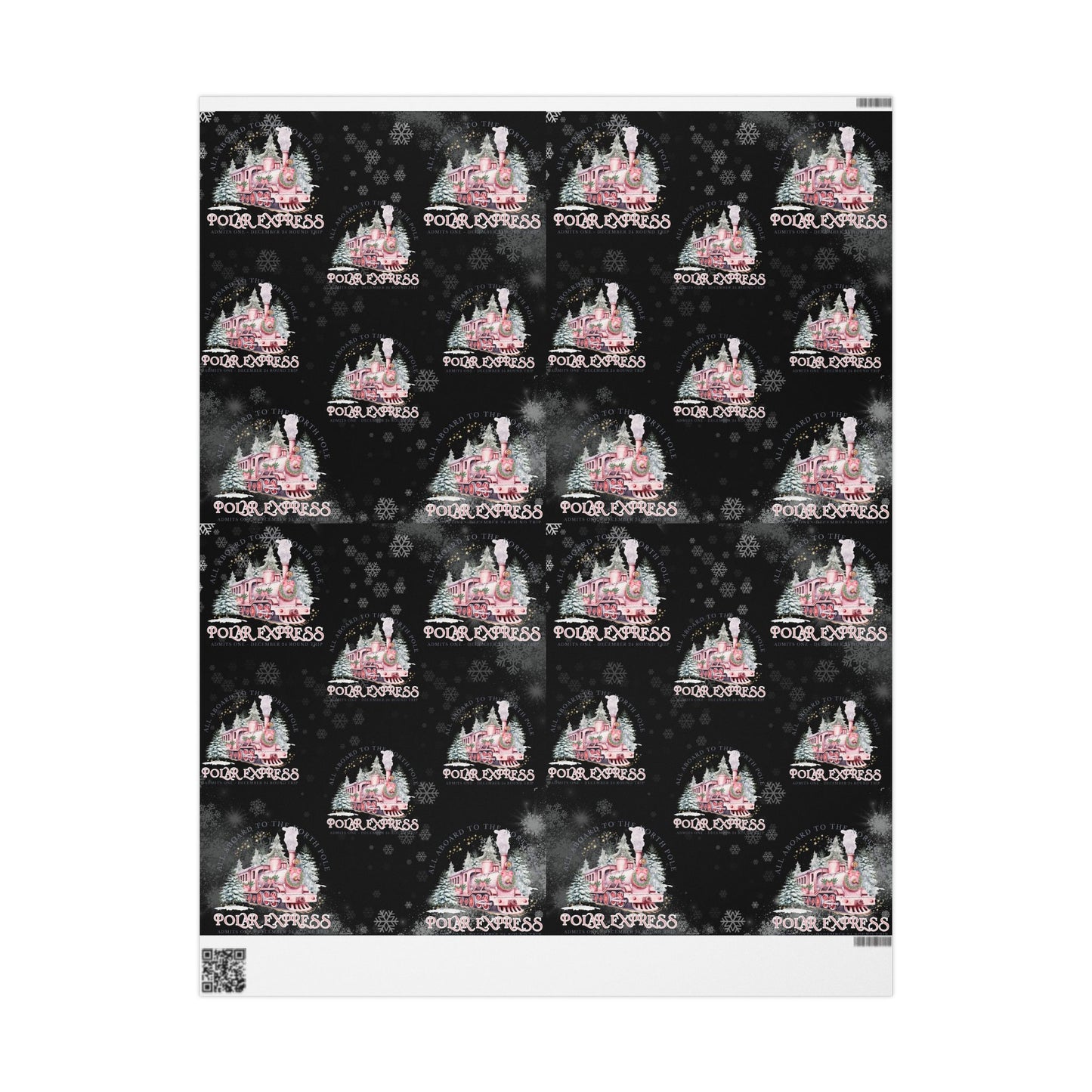 Polar Express (Black & Pink) Christmas Wrapping Paper