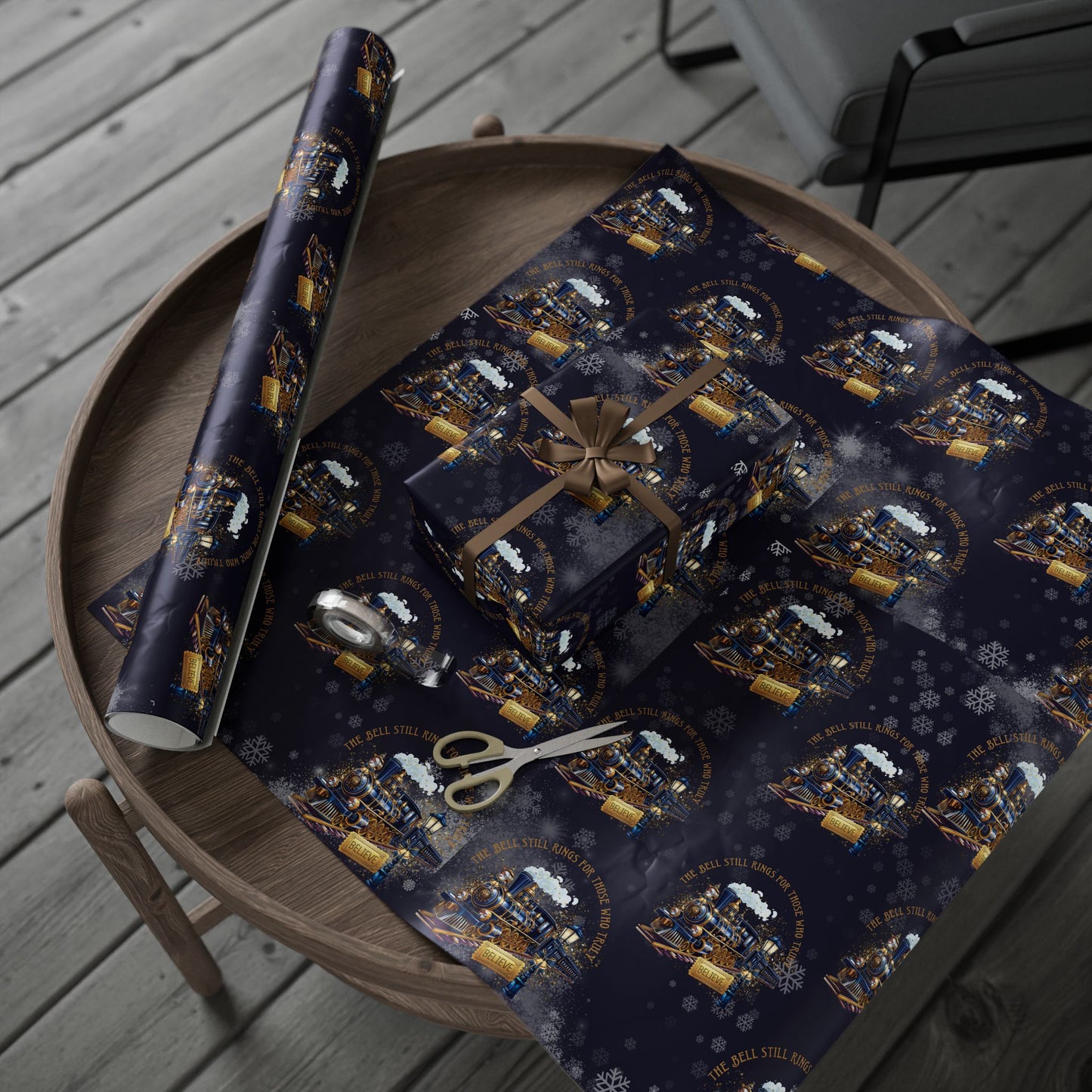 Polar Express (Navy Blue) Christmas Wrapping Paper