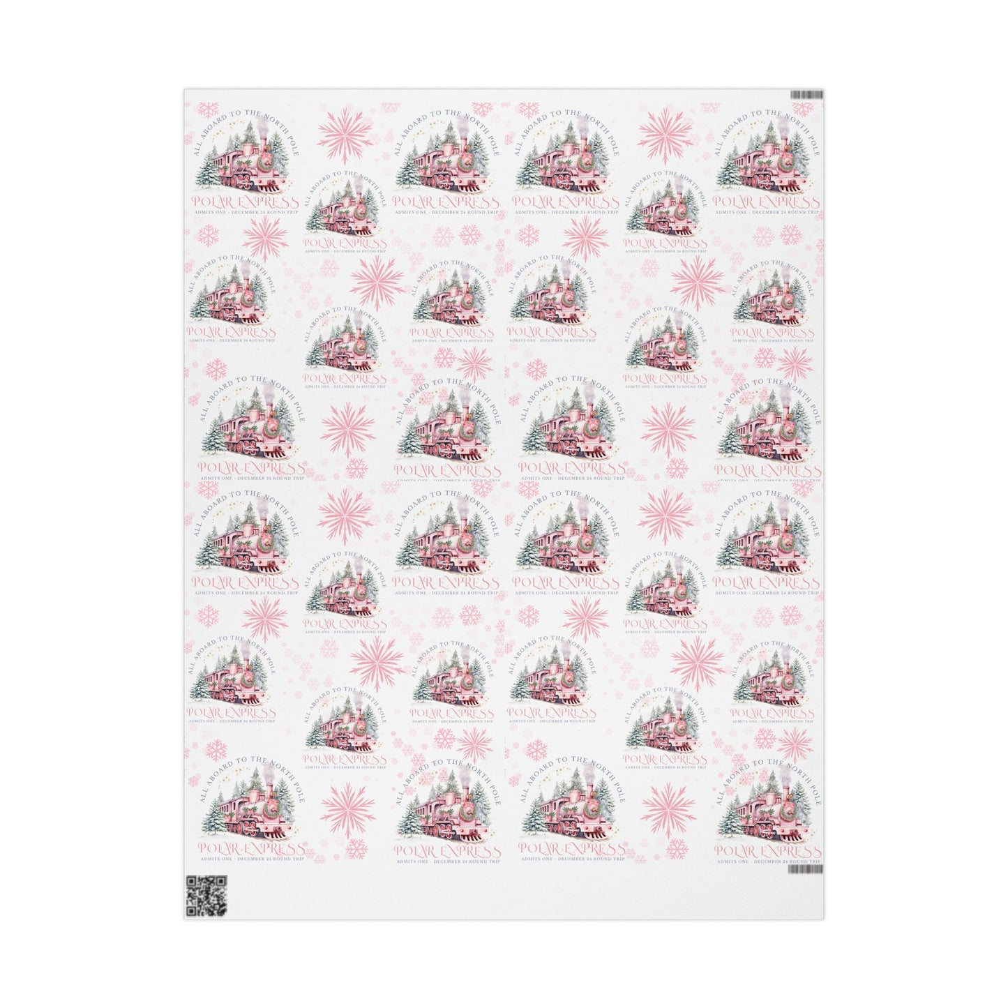 Pink Polar Express Christmas Wrapping Paper