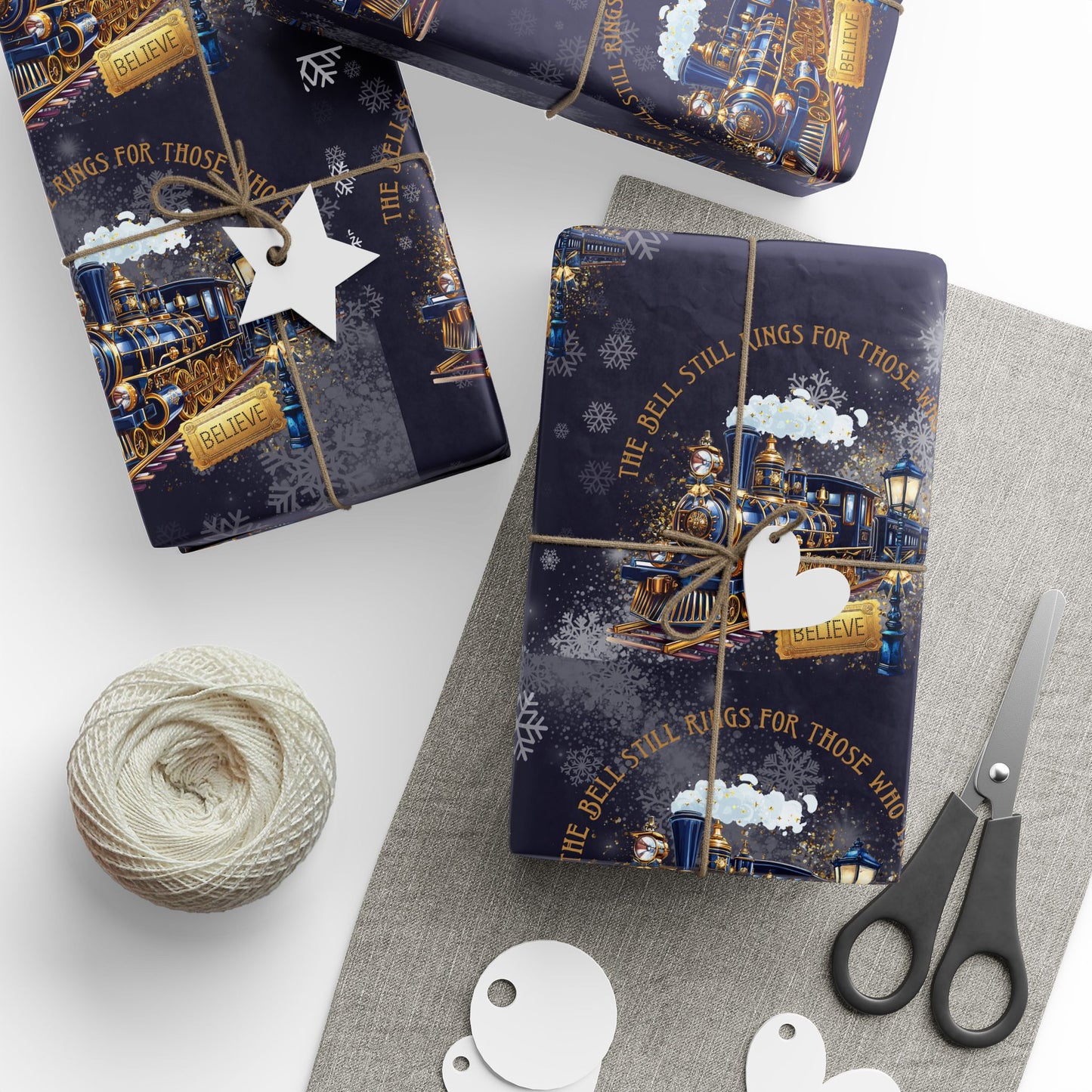 Polar Express (Navy Blue) Christmas Wrapping Paper
