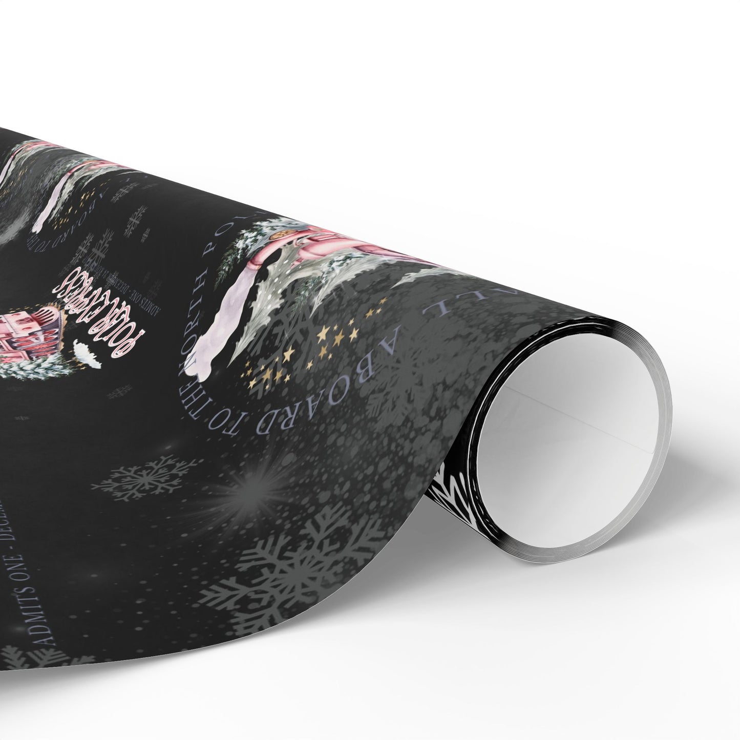 Polar Express (Black & Pink) Christmas Wrapping Paper