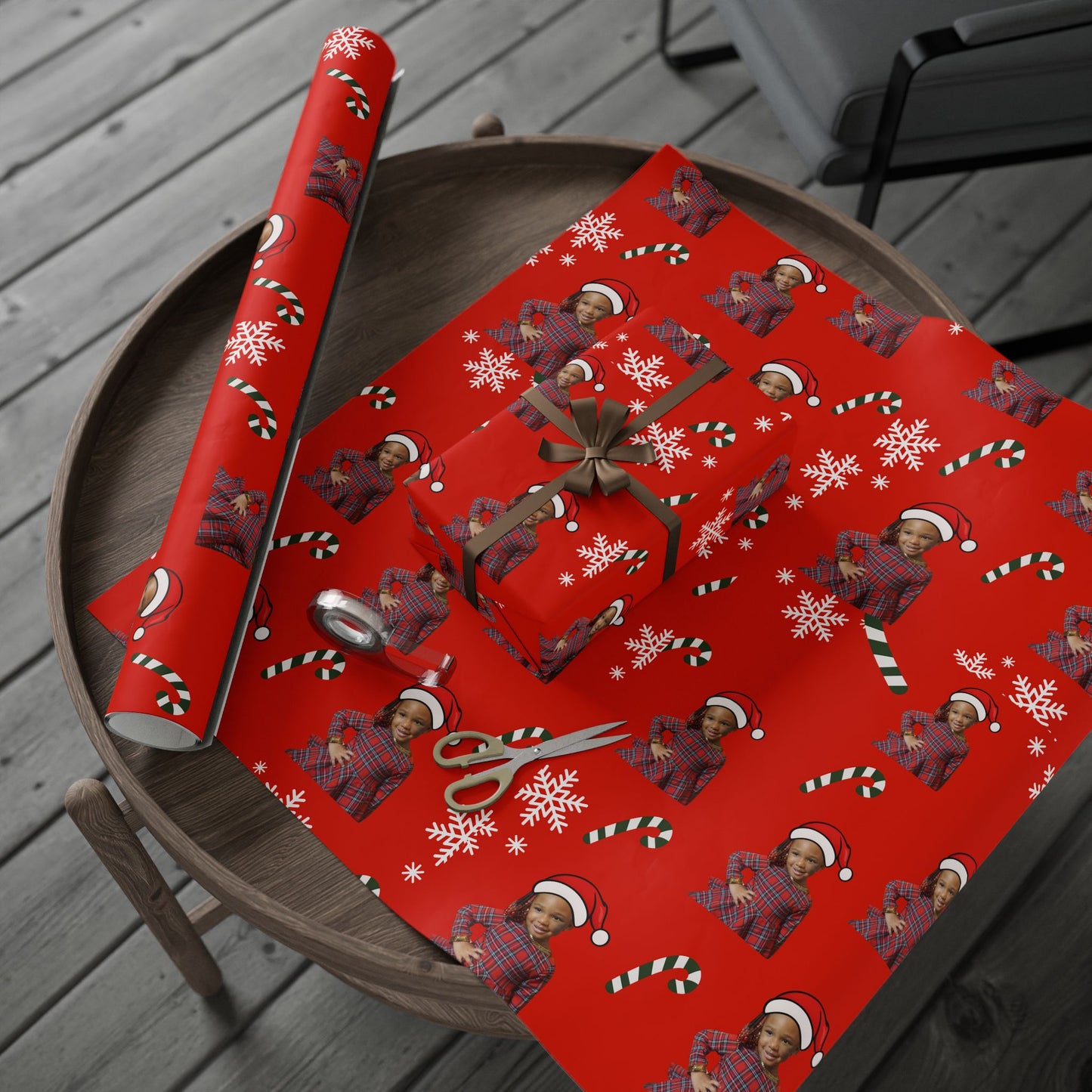 Custom Santa Face Christmas Wrapping Paper