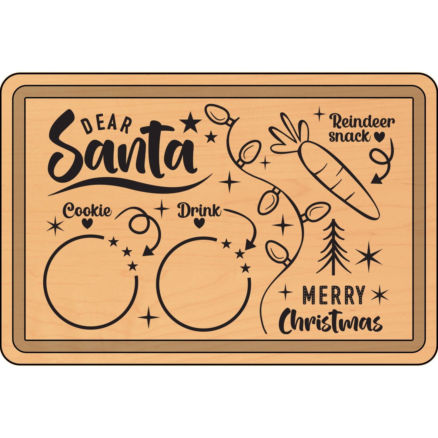 Dear Santa 2, Personalized Christmas Cutting Board, Engraved Santa Design for Holiday Baking, Gifts for Her, Unique Kitchen Decor, Holiday Gift for [...]