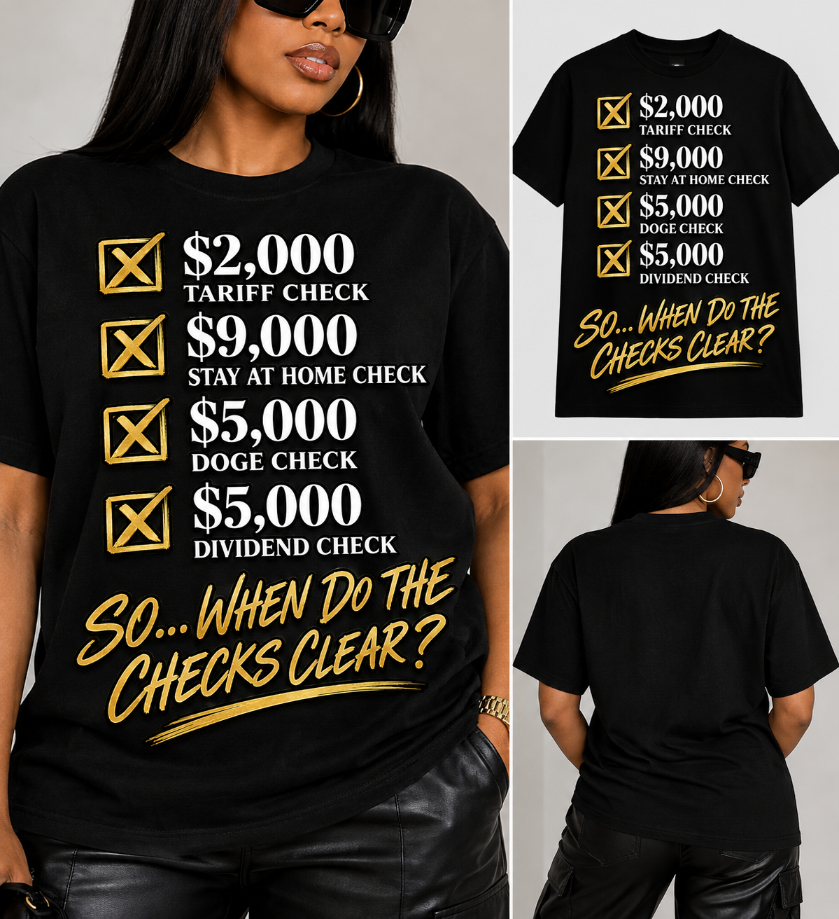 When do the checks clear T-shirt