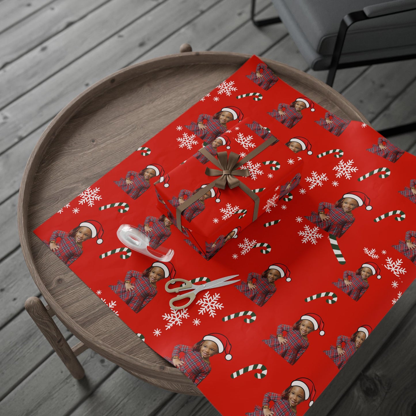 Custom Santa Face Christmas Wrapping Paper