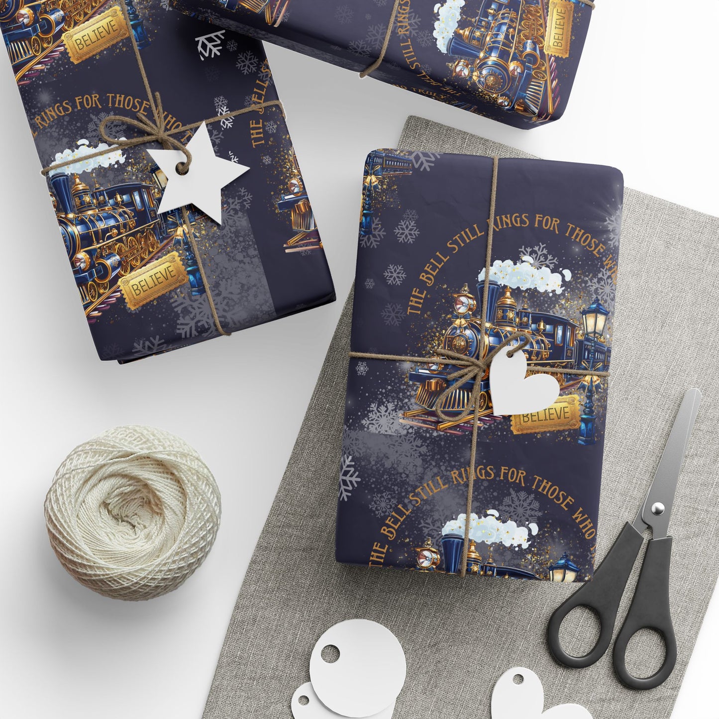 Polar Express (Navy Blue) Christmas Wrapping Paper